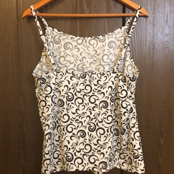 LANE BRYANT SIZE 14/16W - White/Black Adjustable Spaghetti Strap Cami Tank #190 - Picture 2 of 9